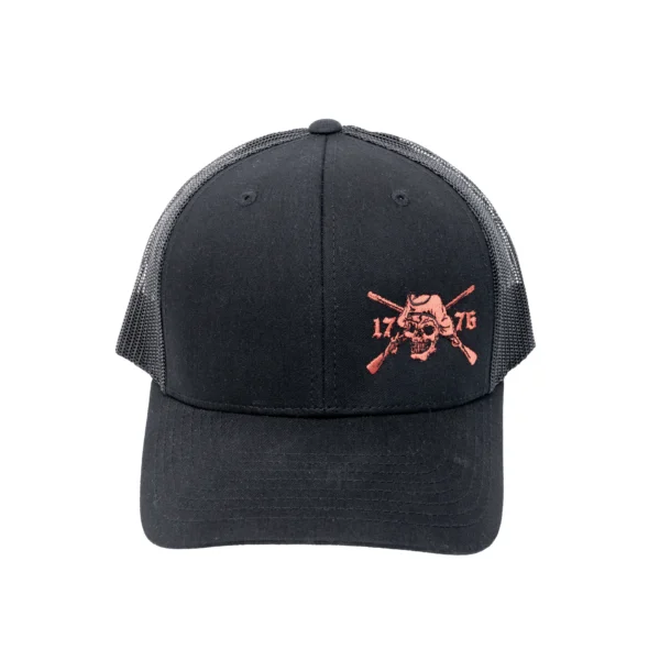 Black Structured Hat, Red Angry Patriot Logo